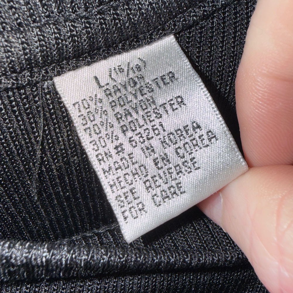 PAVO by Lastrada | Men's Black Ribbed Textured Knit Tee - L (16/18) - Picture 6 of 11